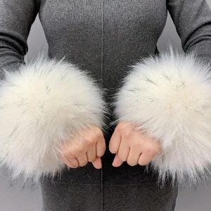 1Pair Faux Fur Fluffy Wrist Cuffs Arm Warmer Gloves, women Gloves, ChicMe catalog