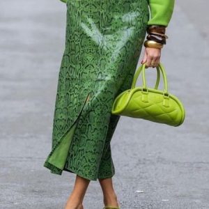 Urban Slit Animal Print Midi Skirt, Skirts, color:Green|size:XXL, Stylewe