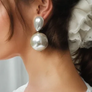 exquisite and elegant pearl earrings, Earrings, color:White|size:One-size, Stylewe