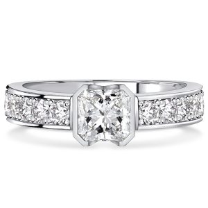 classic engagement rings - Italo Princess Cut Created White Sapphire Engagement Ring, Italo jewelry - Online Catalog