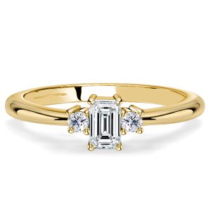 classic engagement rings - Italo Dainty Golden Baguette Cut Three Stone Engagement Ring, Italo jewelry - Online Catalog