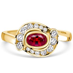 halo engagement rings - Italo Golden Oval Cut Ruby Sapphire Rings Halo Promise Ring, Italo jewelry - Online Catalog