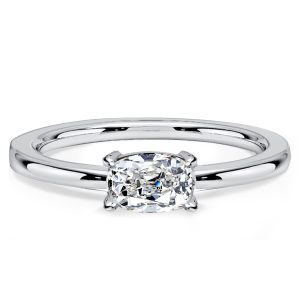 classic engagement rings - Italo East West Cushion Cut White Sapphire Engagement Rings, Italo jewelry - Online Catalog