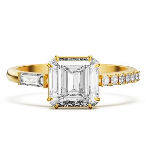 classic engagement rings - Italo 2 Carat Asscher Cut Created White Sapphire Engagement Ring, Italo jewelry - Online Catalog