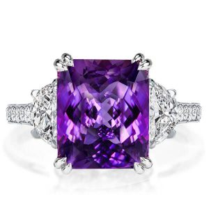 unique engagement rings - Italo Unique Radiant Cut Amethyst Rings Amethyst Sapphire Rings, Italo jewelry - Online Catalog