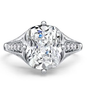 unique engagement rings - Italo Vintage Cushion Cut Created White Sapphire Engagement Ring Cocktail Ring, Italo jewelry - Online Catalog