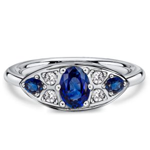 oval cut engagement rings - Italo Oval Cut Blue Sapphire Ring Vintage Engagement Ring, Italo jewelry - Online Catalog