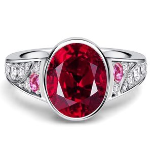 oval cut engagement rings - Italo Bezel Setting Oval Cut Ruby Ring Engagement Ring For Women, Italo jewelry - Online Catalog