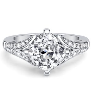 vintage engagement rings - Italo East West Cushion Cut Engagement Ring For Women (3.00 CT. TW.), Italo jewelry - Online Catalog