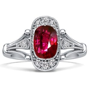 unique engagement rings - Italo Unique Ruby Ring Cushion Cut Ruby Engagement Ring, Italo jewelry - Online Catalog