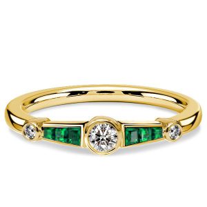 vintage engagement rings - Italo Golden Emerald Sapphire Ring Vintage Engagement Ring, Italo jewelry - Online Catalog