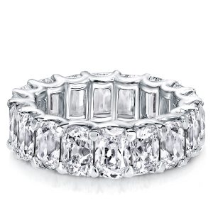 eternity band - Italo Cushion Cut U Prong Eternity Wedding Band For Created White Sapphire Wedding Rings, Italo jewelry - Online Catalog