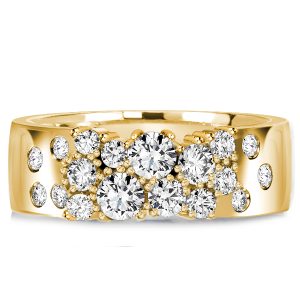 anniversary band - Italo Golden Round Cut White Sapphire Wedding Band Ring In Sterling Silver Waterfall Ring, Italo jewelry - Online Catalog