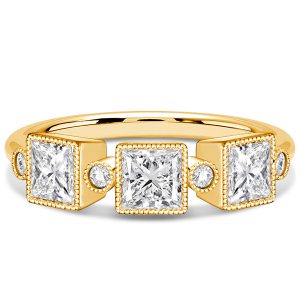 anniversary band - Italo Milgrain Bezel Princess Cut Half Eternity Band Anniversarys, Italo jewelry - Online Catalog
