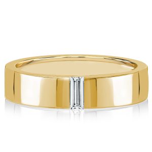 classic band - Italo Golden Single Stone Baguette Wedding Band Rings, Italo jewelry - Online Catalog