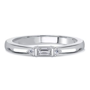 classic band - Italo 3 Stone Baguette Wedding Band For Women Stacking Ring, Italo jewelry - Online Catalog