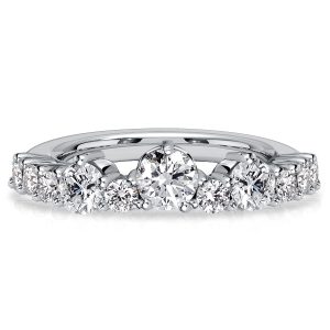 classic band - Italo Crown Round Cut Half Eternity Band For Women, Italo jewelry - Online Catalog