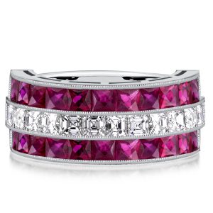 anniversary band - Italo Vintage Ruby Rings Ruby Sapphire Wedding Band, Italo jewelry - Online Catalog