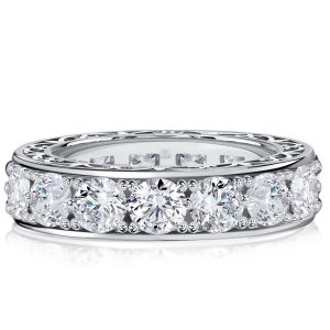 eternity band - Italo White Round Cut Filigree Vintage Wedding Rings Eternity Band For Women, Italo jewelry - Online Catalog