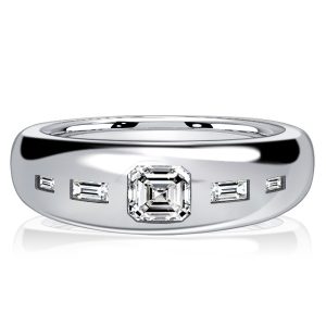 classic band - Italo 5 Stone Asscher Cut Baguette Wedding Band For Women, Italo jewelry - Online Catalog
