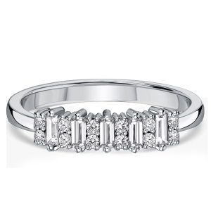 classic band - Italo Round & Baguette Wedding Band Rings For Women, Italo jewelry - Online Catalog