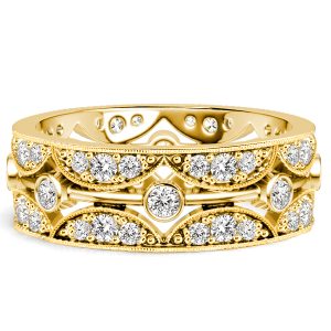 eternity band - Italo Golden Bezel Setting Round Cut Eternity Band For Women, Italo jewelry - Online Catalog