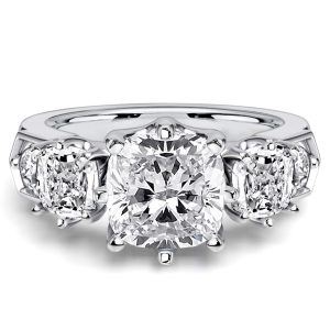 classic band - Italo Multi Prong 5 Stone Cushion Cut Half Eternity Band For Women, Italo jewelry - Online Catalog