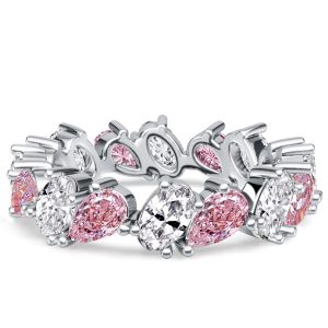 eternity band - Italo Oval & Pear Cut Pink Sapphire Eternity Band For Women, Italo jewelry - Online Catalog