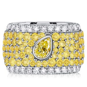 eternity band - Italo Micro-pave Emerald & Pear Cut Yellow Topaz Eternity Band For Women, Italo jewelry - Online Catalog