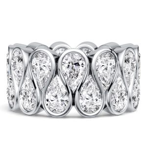 eternity band - Italo Multi Row Bezel Set Pear Cut Eternity Wedding Band For Women, Italo jewelry - Online Catalog
