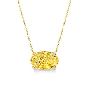 necklaces - Italo Golden Oval Cut Yellow Topaz Necklace Solitaire Necklace, Italo jewelry - Online Catalog