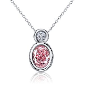 necklaces - Italo Bezel Set Oval Cut Pink Sapphire Necklace Pendant Necklace, Italo jewelry - Online Catalog