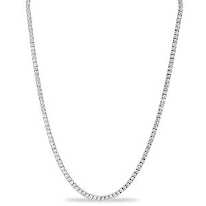 necklaces - Italo 3.00 MM White Sapphire Round Cut Tennis Necklace For Women, Italo jewelry - Online Catalog
