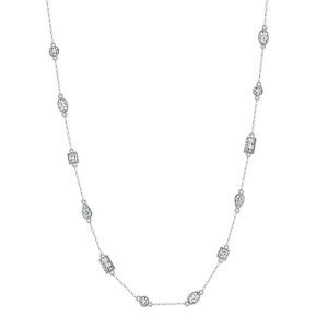 necklaces - Italo Bezel Tennis Necklace Multi Cut White Sapphire Necklace, Italo jewelry - Online Catalog