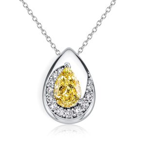 necklaces - Italo Swirl Design Yellow Topaz Pear Cut Pendant Necklace For Women, Italo jewelry - Online Catalog
