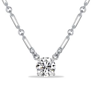 necklaces - Italo Unique Chain White Sapphire Round Cut Pendant Necklace (2 CT. TW.), Italo jewelry - Online Catalog