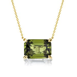 necklaces - Italo Golden Emerald Cut Peridot Necklace Pendant Necklace, Italo jewelry - Online Catalog