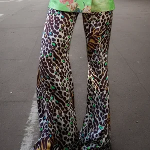 Casual Color Block Pockets Wide Leg Pants, Pants, color:Green|size:XXL, Stylewe