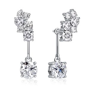 earrings - Italo Cluster White Sapphire Earrings Drop Earrings For Women, Italo jewelry - Online Catalog