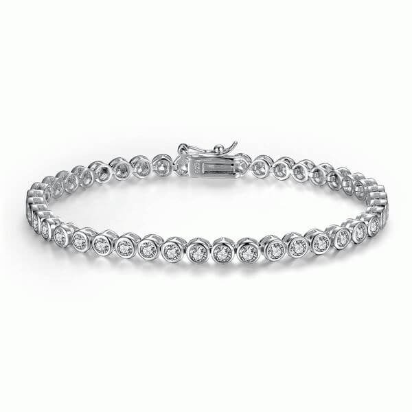 bracelets - Italo Bezel Created White Sapphire Bracelet, Italo jewelry - Online Catalog - Image 2