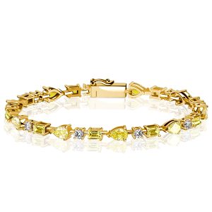 bracelets - Italo Emerald & Pear Cut Yellow Topaz Tennis Bracelet For Women, Italo jewelry - Online Catalog