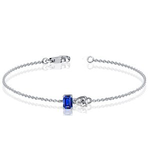 bracelets - Italo Toi Et Moi Emerald & Pear Cut Blue Sapphire Chain Bracelet, Italo jewelry - Online Catalog