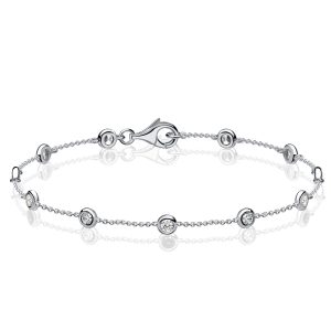 bracelets - Italo Bezel-set White Sapphire Bracelet Tennis Bracelets, Italo jewelry - Online Catalog