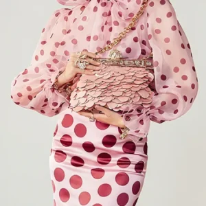 Plus Size Polka Dots Others Urban Printing Blouse, Plus Tops, color:Pink|size:4X, Stylewe