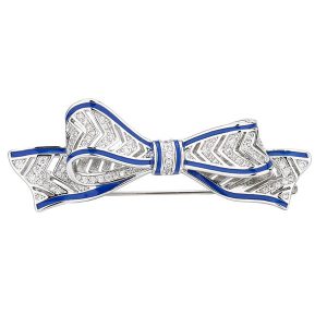brooches - Italo White Sapphire Bow Design Vintage Brooch For Women, Italo jewelry - Online Catalog