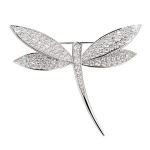 brooches - Italo Micro Pave Round Cut Dragonfly Brooch For Women, Italo jewelry - Online Catalog
