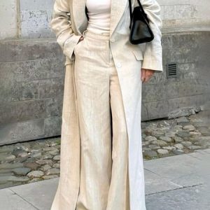 Urban Shoulder Pad Plain Lapel Collar Coat, Coats, color:As Picture|size:XXL, Stylewe