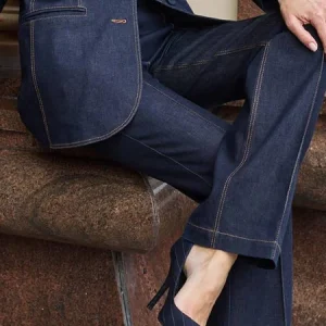 Urban Color Block Denim Straight Jeans, Jeans, color:Denim Blue|size:XXL, Stylewe