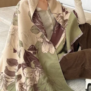 Daily Floral Abstract Scarf, Scarves, color:Green|size:One-size, Stylewe