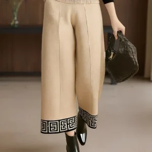 Casual Color Block Straight Pants, Pants, color:As Picture|size:XXL, Stylewe